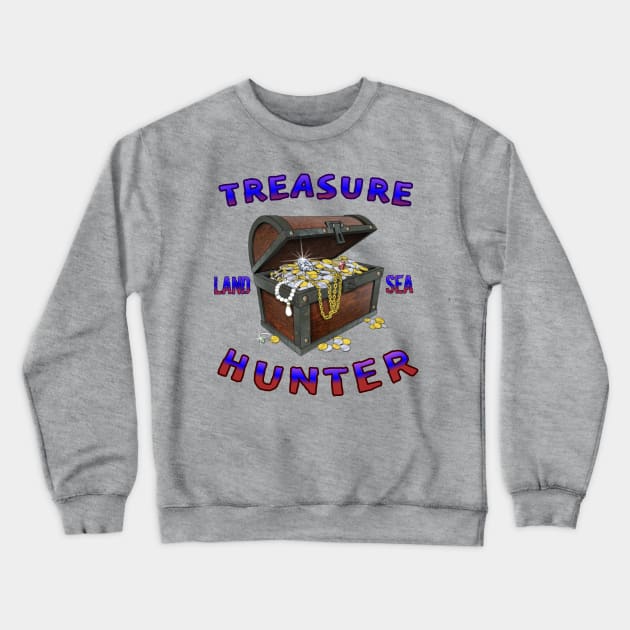 Metal detecting treasure hunter land and sea Crewneck Sweatshirt by Coreoceanart